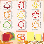 Renbuzhu 40PCS Fall Crafts Bulk: Leaves Paper Suncatchers DIY Kit - Image 4