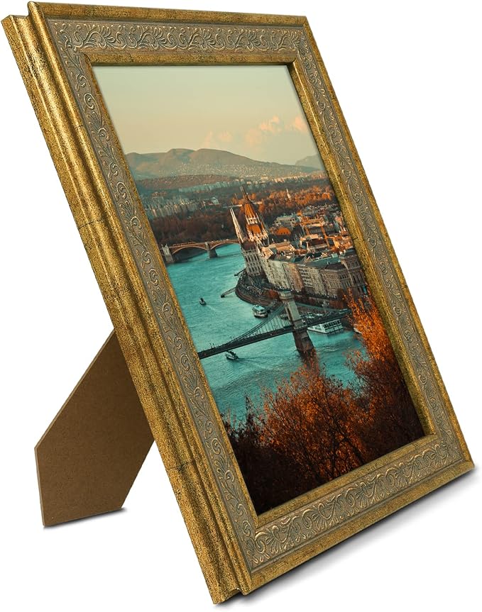 Golden State Art, 8X10 Ornate Finish Photo Frame, Distressed Gold Color - Image 2