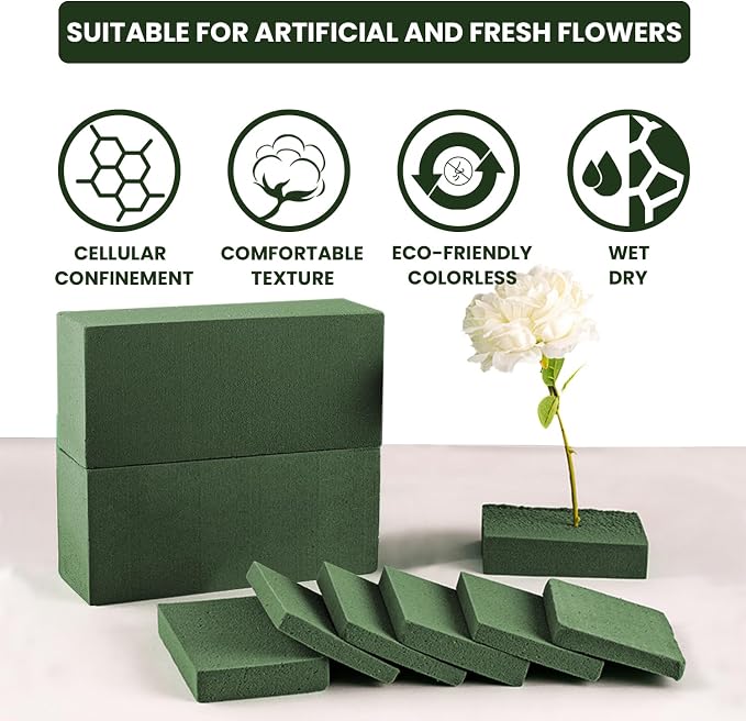 Ortarco 6 Pack Floral Foam Blocks Wet and Dry Flower Foam - Image 3
