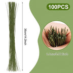 CCINEE 26 Gauge Dark Green Floral Stem Wire, 14 inch - Image 2