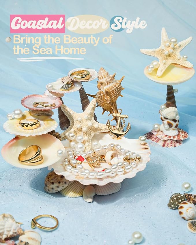DualCozy Seashell Jewelry Stand Making Kit, Jewelry Holder Making Kit | Real - Image 8