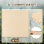 Adrattnay Basswood Sheets 1/16 x 12 x 12 inch - Image 2