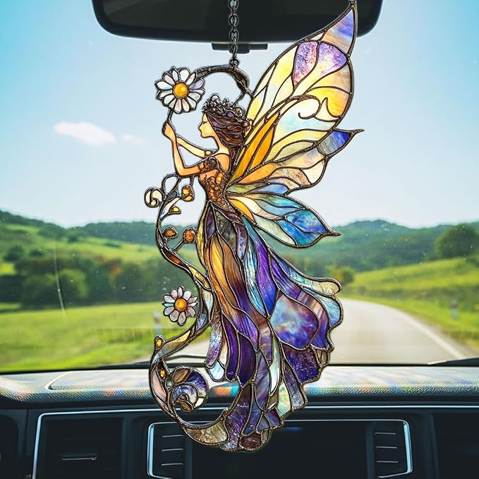 Fairy Acrylic Suncatcher Stained Glass Effect Window Car Hanging Christmas - Image 5