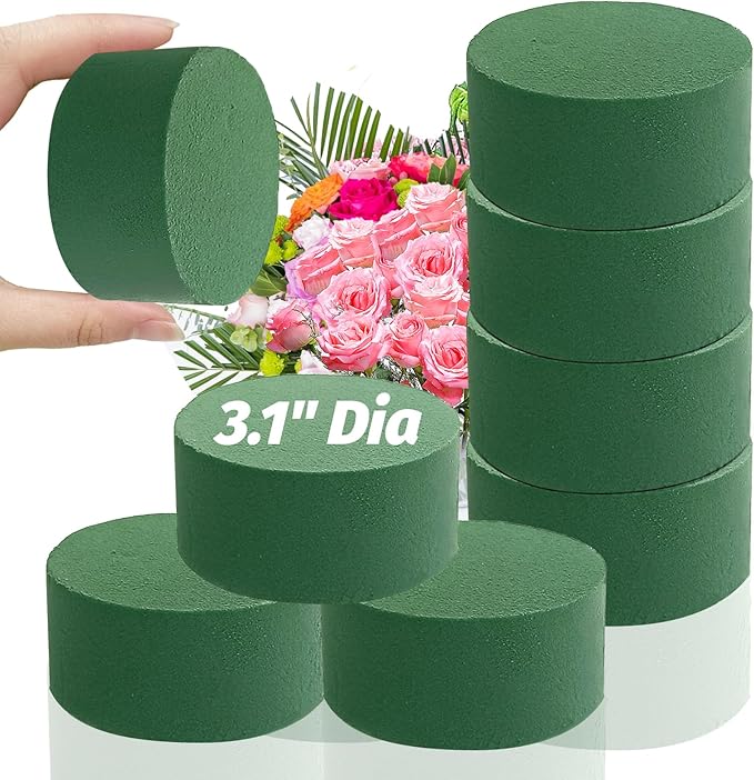 6 Pcs Round Floral Foam Blocks, Artificial Fresh Flower Plant Arrangements Foam by Xilanhhaa