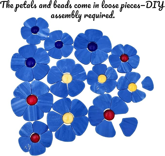Esweny 12 Flower Stained Glass Mosaic Tiles - Image 2