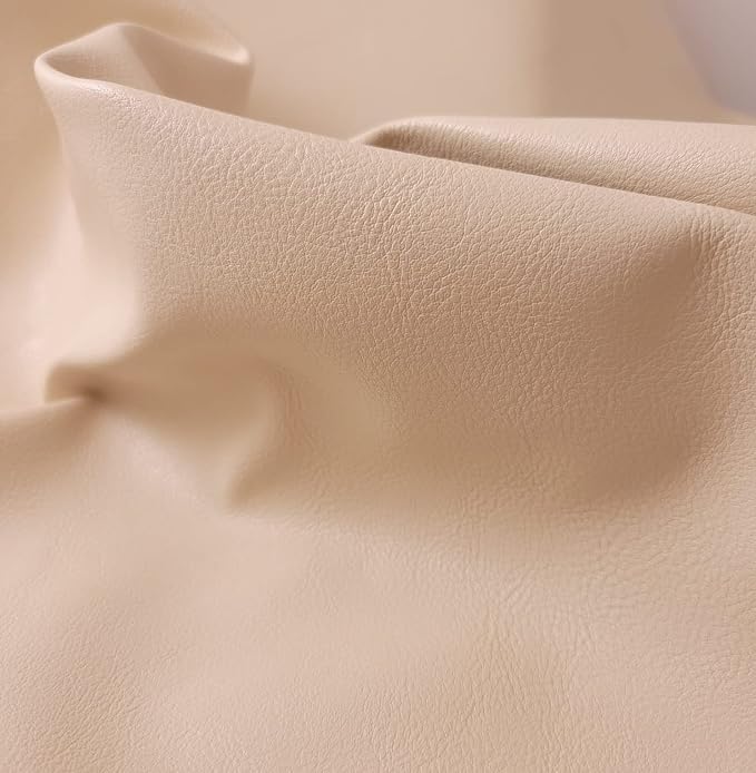 NAT Leathers | Cream Nude Beige OffWhite Soft Faux Vegan Leather PU | 1 Yard - Image 4