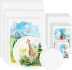 Prudiut 50 Sheets Watercolor Paper Bulk, 8 Sizes White 140 lb/300 GSM Cold by Prudiut