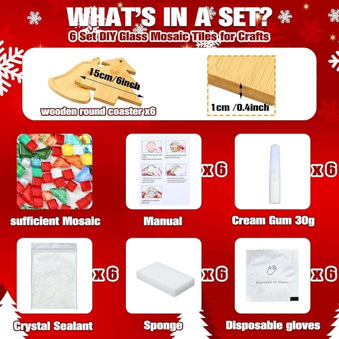 Qinyoung 6 Sets Christmas in July DIY Mosaic Tiles - Image 4