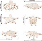 48PCS Unfinished Wood Ocean Animal Cutouts - Image 2
