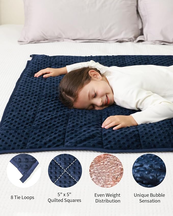 Mr. Sandman Weighted Blanket 7LBS 41 x 60 Inches, Minky Dots Heavy Blanket - Image 4