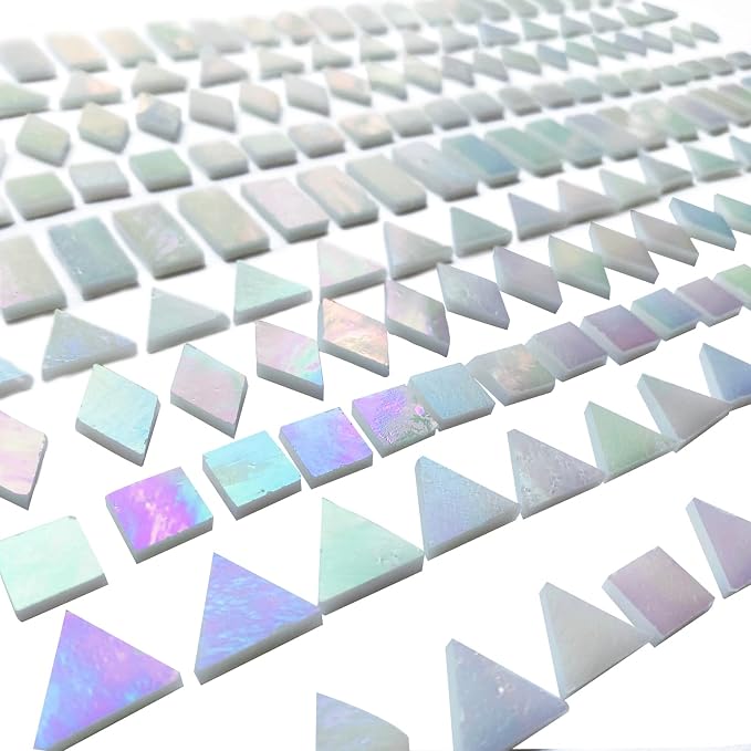 Iridescent White Glass Mosaic Tiles - Image 4