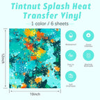Tintnut Blue Splash Heat Transfer Vinyl, stretch washable, works - Image 2