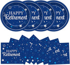 Qyeahkj 48Pcs Happy Retirement Paper Plates and Napkins Retirement Party by Qyeahkj