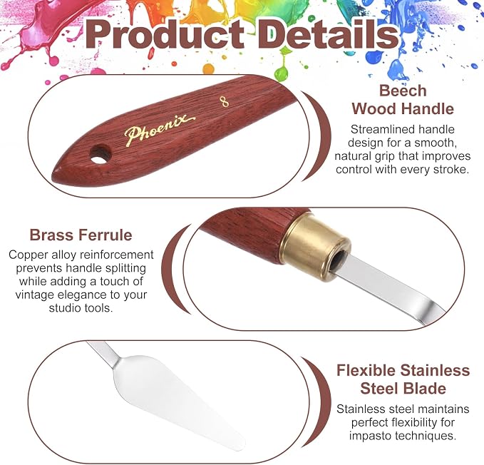 MECCANIXITY Pack of 1 Palette Knife No.8, 7.8" Long Palette Knives - Image 3