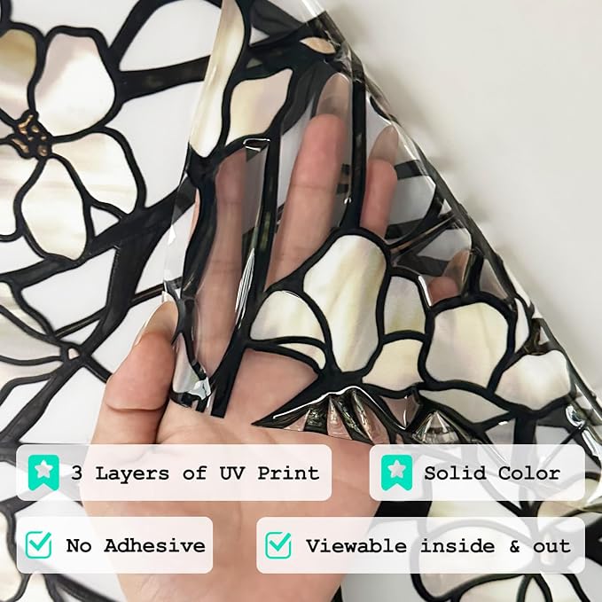 funlife Original Hand-Drawn Faux Stained Glass Window Film, Double-Sided Static - Image 6