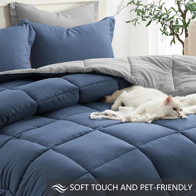Homelike Moment Twin Comforter Set Blue, Comforter Twin Size Bed Set, - Image 4