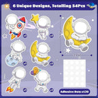 54Pcs Astronaut Cutouts Bulletin Boards Decorations, DIY Space Cutouts Planet - Image 2