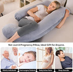 U-Shaped Pregnancy Pillow for Sleeping, Full Body Support for Back, HIPS & Belly - Image 7