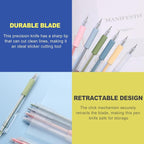 6 Pack Retractable Precision Craft Knife Pen Set, Fine Point Art Paper Cutter - Image 3