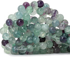 35PCS 10mm Natural Colorful Fluorite Gemstone Round Loose Beads by CHEAVIAN