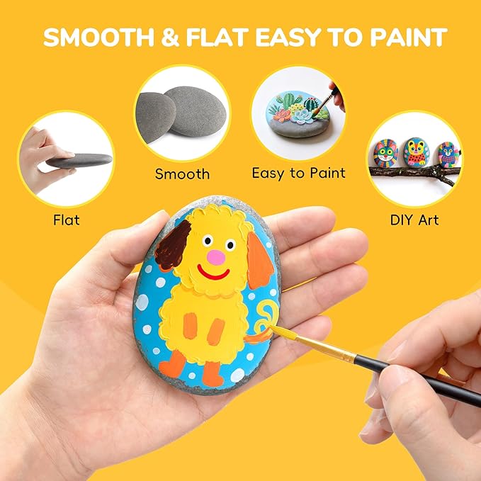 Simetufy 45Pcs Large Rocks for Painting 3-4inch Natural River Stones for DIY - Image 4