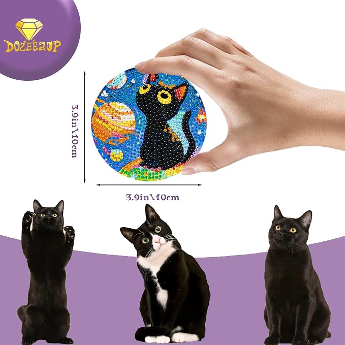 DOZEEZOP 6-Pack Diamond Art Coaster Kit - Image 4