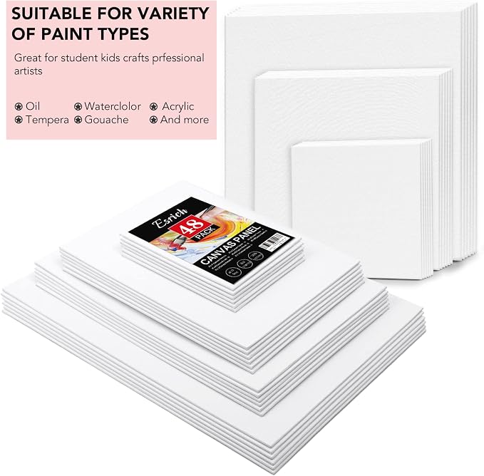 ESRICH 48 Pack Canvas Boards for Painting, 11x14 Canvas for Painting, Cotton - Image 2