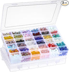 2 Pack 36 Grids Clear Plastic Organizer Box by AOZITA