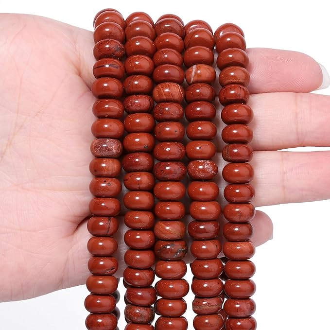 Songxi 5x8mm Natural Red Stone Rondelle Beads, Gemstone by SongXi