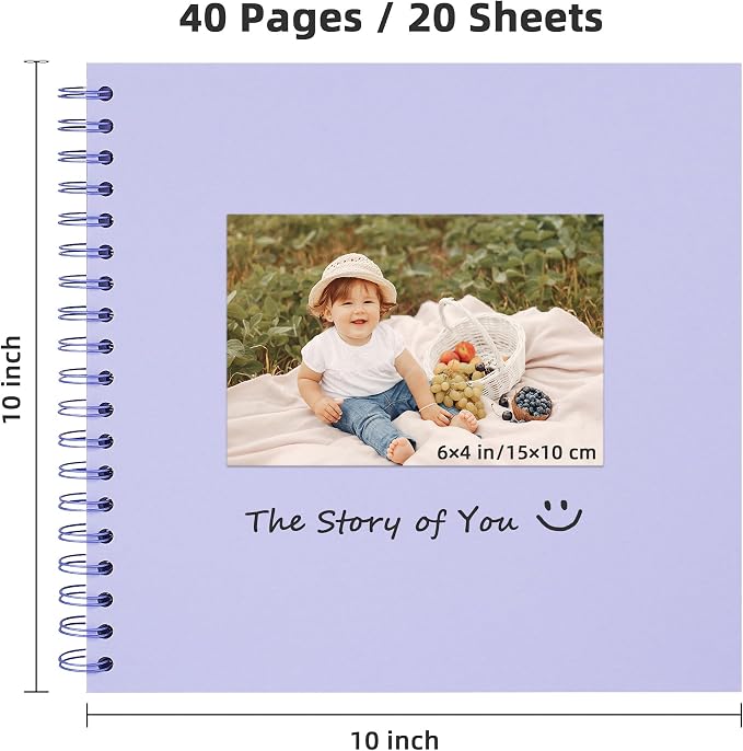 Yopih 10x10 Inch DIY Scrapbook Photo Album, Hardcover Kraft Paper Acid-Free - Image 2