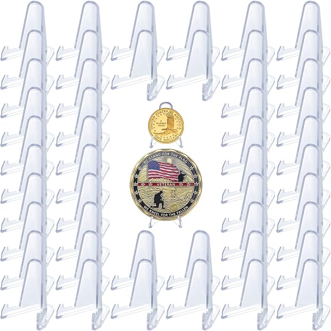 LRANFOW Coin Stand 50 PCS 1.4" Acrylic Stands by Unknown
