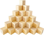 MUXGOA 1-1/2 inch Unfinished Wooden Cubes, Wood Blocks by MUXGOA