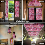 Pink Peach Floral Stained Glass Window Films Decorative Double-Side Privacy - Image 5