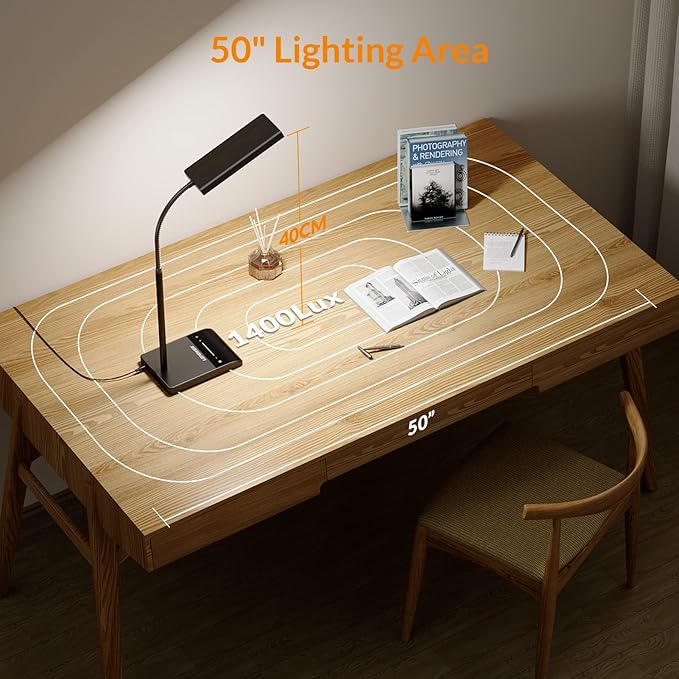 LEPOWER Desk Lamp, 800LM LED for Home Office, True Eye-Caring for Reading | 50 - Image 4