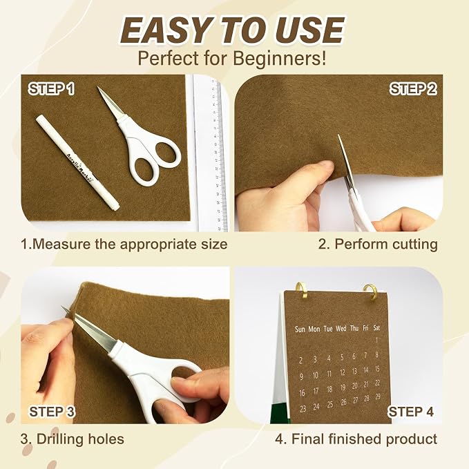 XSEINO 13 Rolls Dark Brown Felt Fabric, Dark Brown Series Colors Soft Nonwoven - Image 3