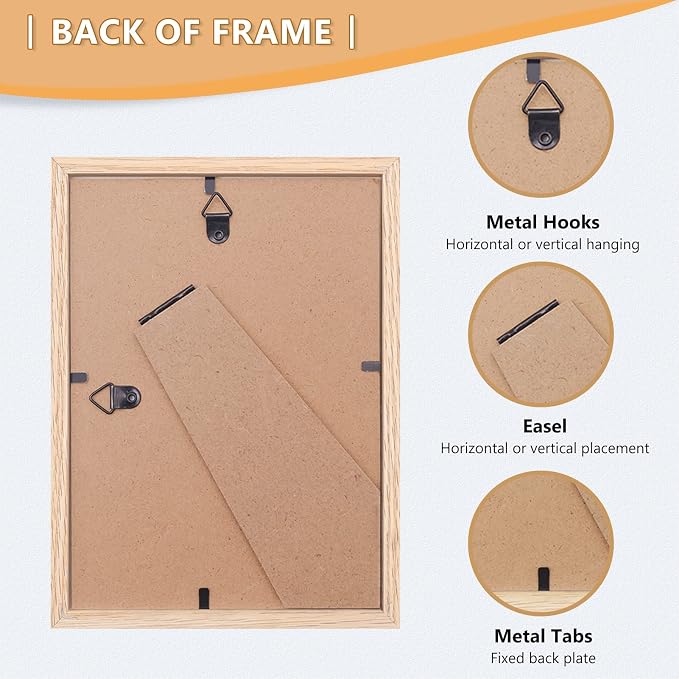 5x7 Picture Frame, OAK Wood Photo Frame - Image 3