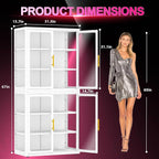 67" Display Cabinet with Glass Doors, 4-Tier Curio Cabinet with Many Color - Image 2