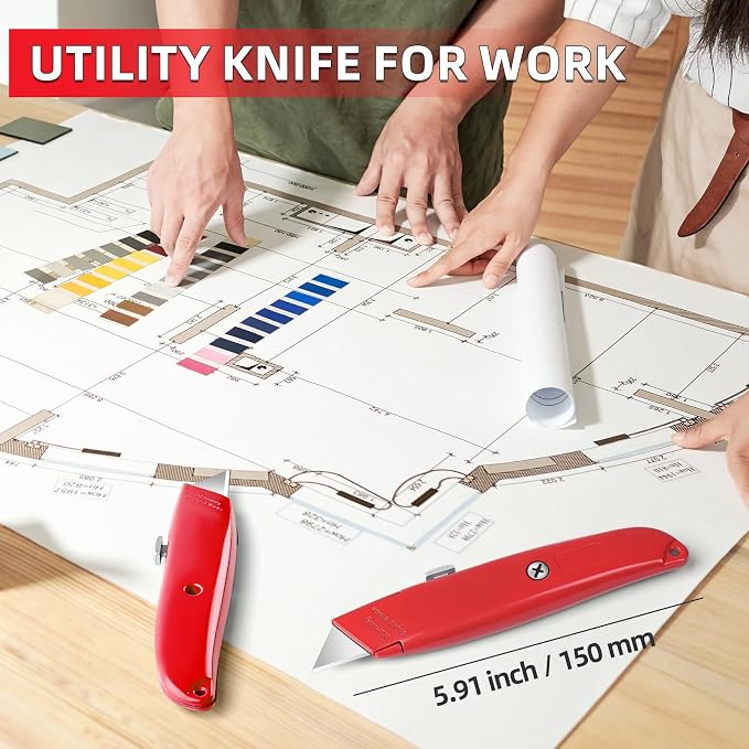 DIYSELF 30 Pack Box Cutter Heavy Duty Aluminium Shell Utility Knife | SK5 Steel - Image 4