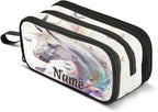 Custom White Horse Butterflies Pencil Case Box Boys Girls Personalized Name by BOENLE-WELCOMEYOURCOMING