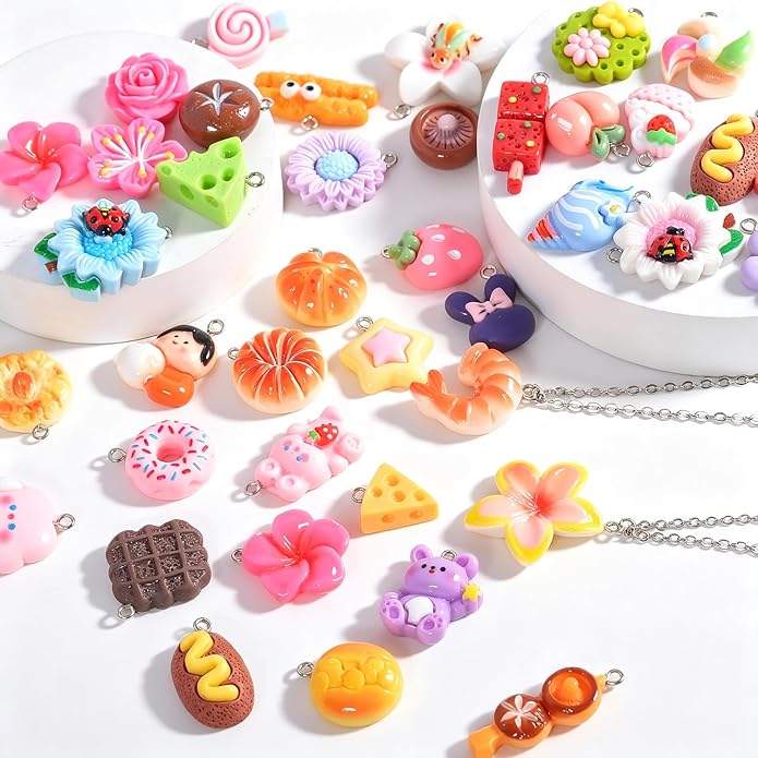 stino 50PCS Plastic Charms for Jewelry keychain Making Supplies | - Image 5