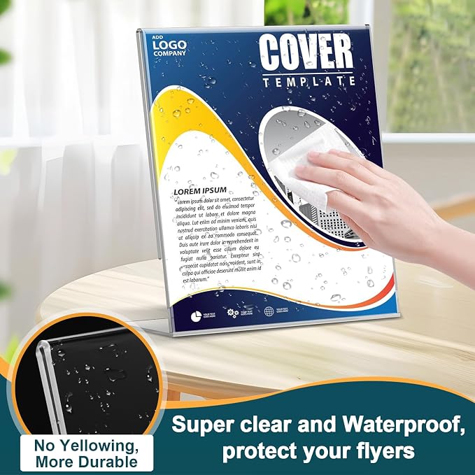 14 Pack Acrylic Sign Holder 8.5x11 Inches, L-Shape Vertical Menu Holder Stand - Image 3