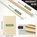 Unfinished Balsa Wood Sheets Sticks, Wood Dowel Rods Square Basswood Sheets - Image 2