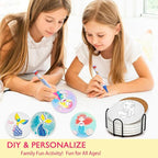 6 Absorbent Ceramic Tiles with Cork Base, Paint Your Own Mermaid Coaster | Arts - Image 2