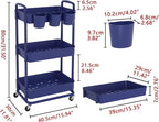 JIUYOTREE 3-Tier Plastic Rolling Storage Cart Utility Cart - Image 2