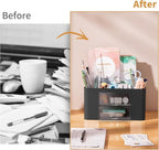 Marbrasse Pen Organizer with 2 Drawer, Desk Organizers and Accessories with 5 - Image 7