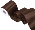 Brown 4 Inch Continuous 15 Yards Satin Wired Ribbon by Simplegoal