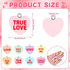Augshy 64 Pcs Valentine's Day Resin Charms, Conversation Heart Pendant | - Image 2