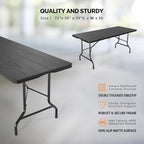 VINGLI 6 Foot Plastic Folding Table Portable Long Table - Image 3