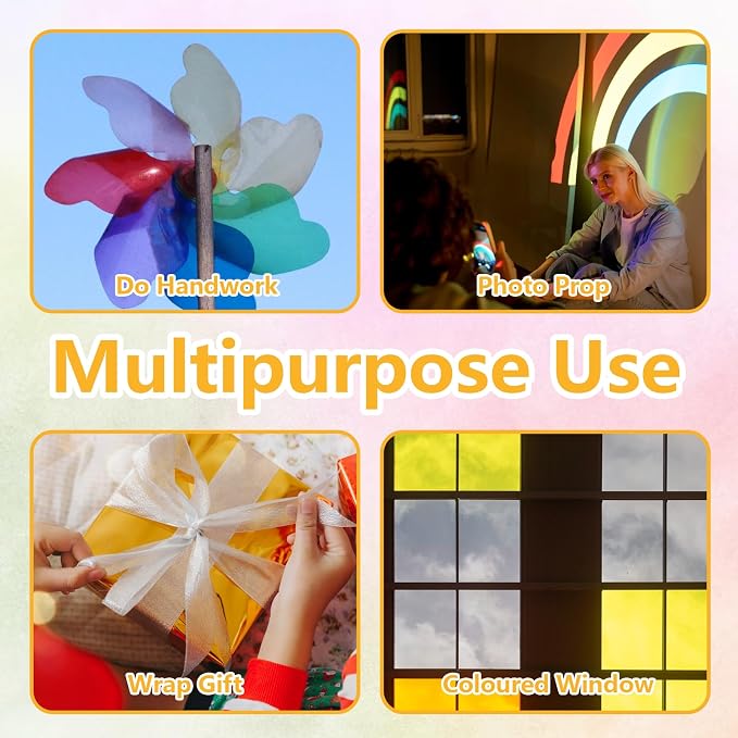 Colorful Plastic Paper, 160 Pieces Colored Transparency Sheets 7.5x7.5 In Craft - Image 5