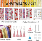 4 Pack Pink Cross Stitch Bookmark Kit - Image 4